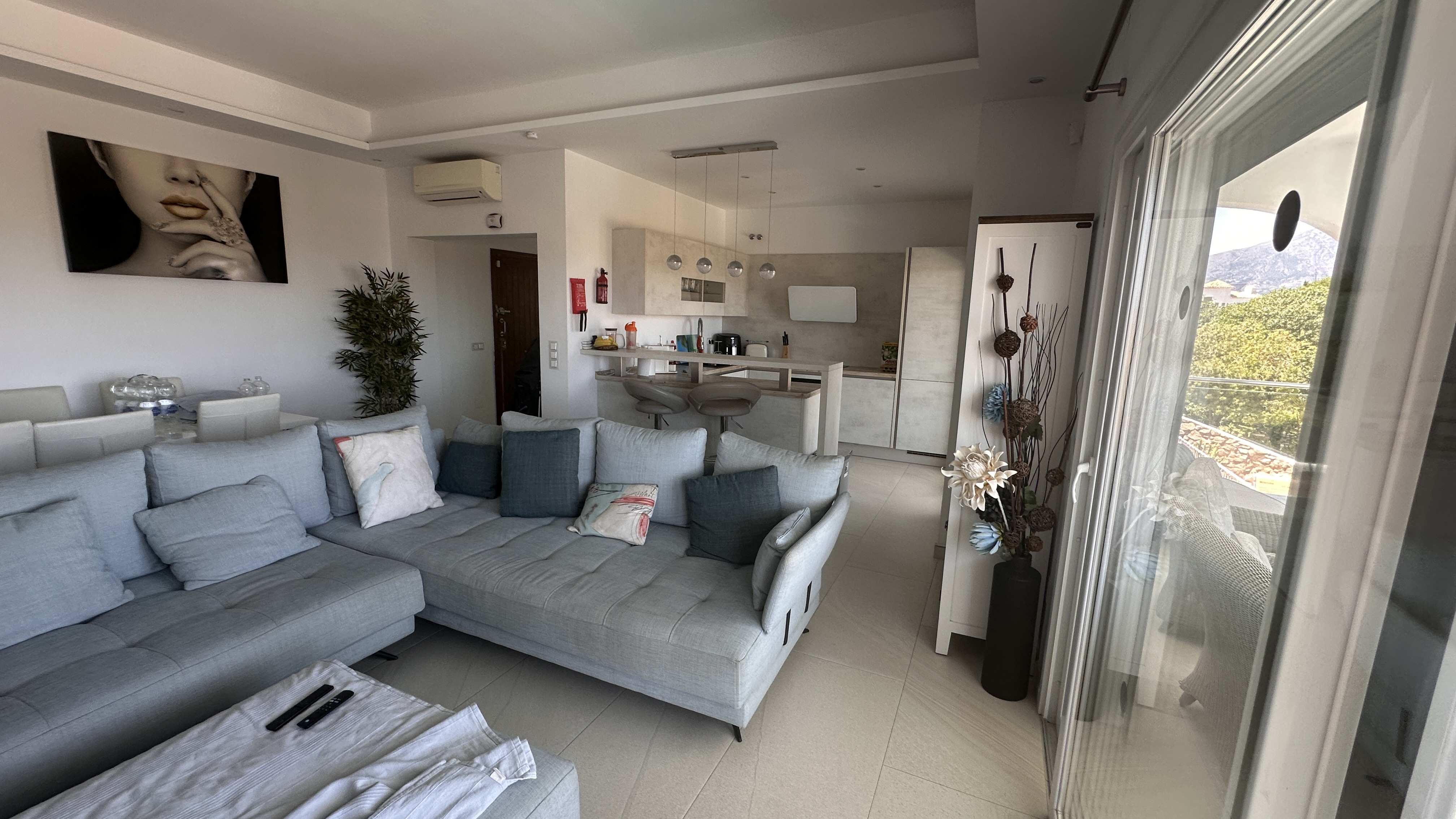 Open plan kitchen and living area